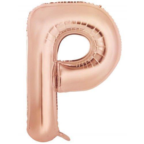 Rose Gold Decrotex Letter P Foil Balloon - 86cm - The Base Warehouse