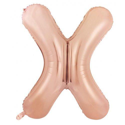 Rose Gold Decrotex Letter X Foil Balloon - 86cm - The Base Warehouse