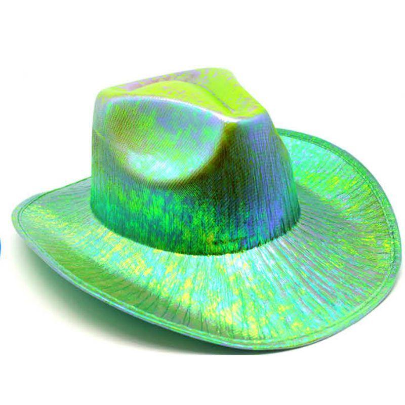 Green Metallic Cowboy Hat - The Base Warehouse