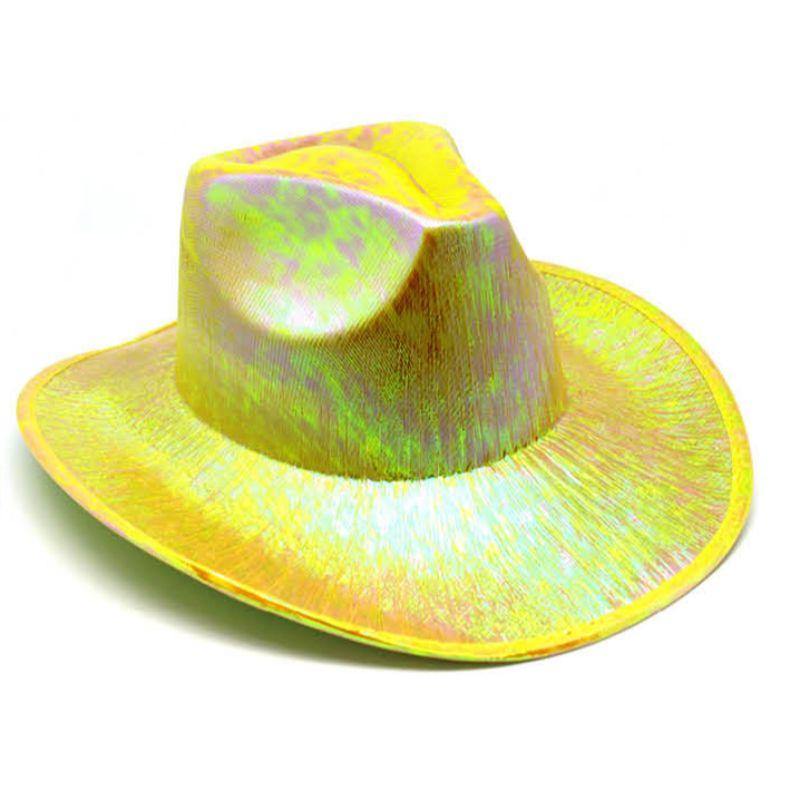 Adult Yellow Metallic Cowboy Hat - The Base Warehouse