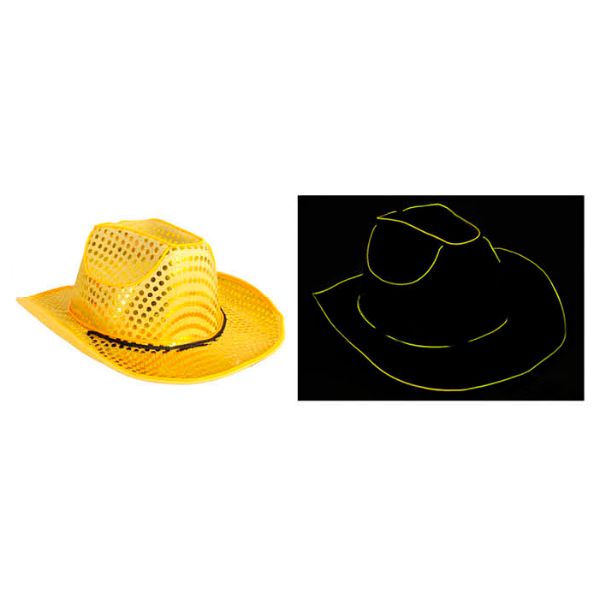 Gold Light Up Sequin Cowboy Hat