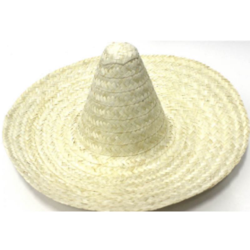 Natural Plain Colour Mexican Hat - L