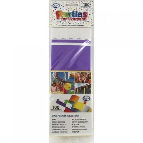 100 Pack Purple Wristbands - The Base Warehouse