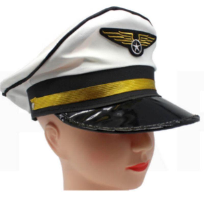 White Pilot Hat