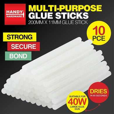 10 Pack Multi-Purpose Glue Sticks - 200mm x 11mm - The Base Warehouse