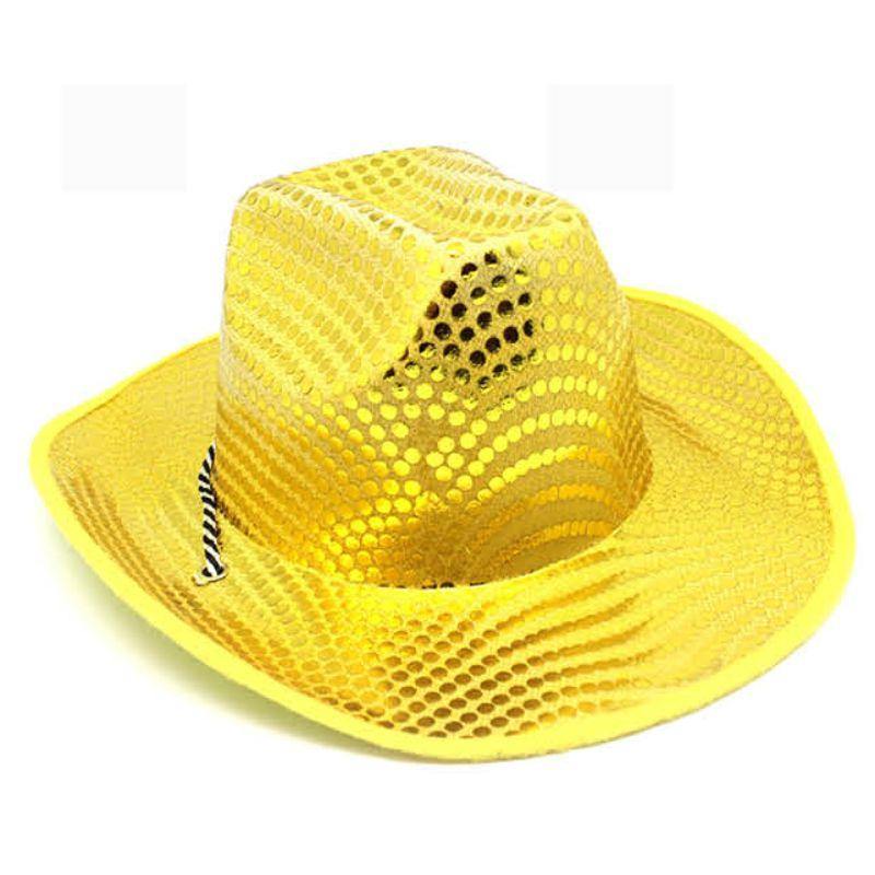 Adult Gold Sequin Cowboy Hat - The Base Warehouse