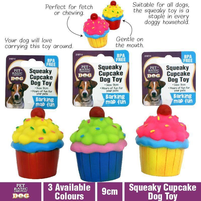 Squeaky Cupcake Dog Toy - 9cm - The Base Warehouse