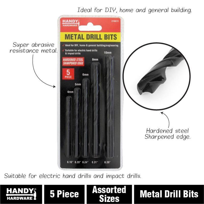 5 Pack Metal Drill Bits - The Base Warehouse