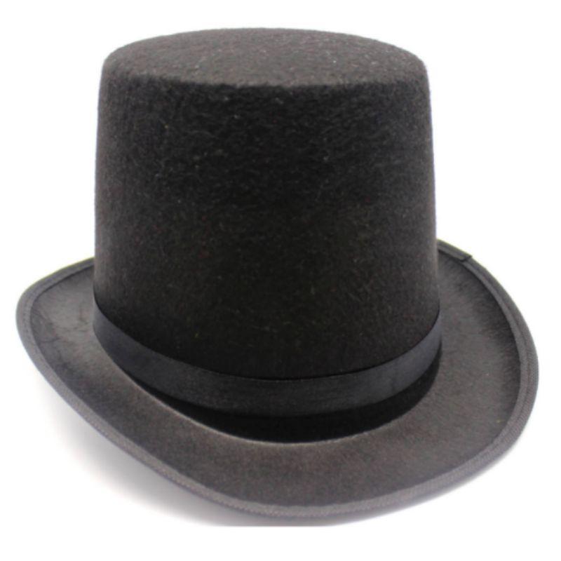 Black Top Hat with Black Ribbon