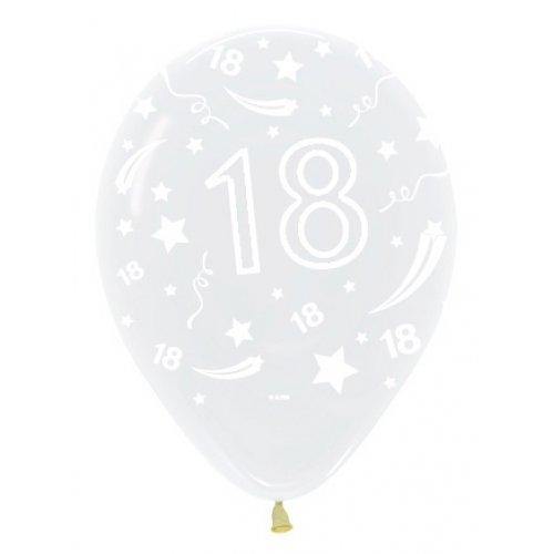 Crystal Clear 18 Printed Latex Balloon - 30cm