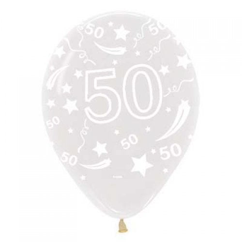 Crystal Clear 50 Printed Latex Balloon - 30cm