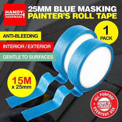 Blue Painters Masking Tape - 25mm x 15m - The Base Warehouse