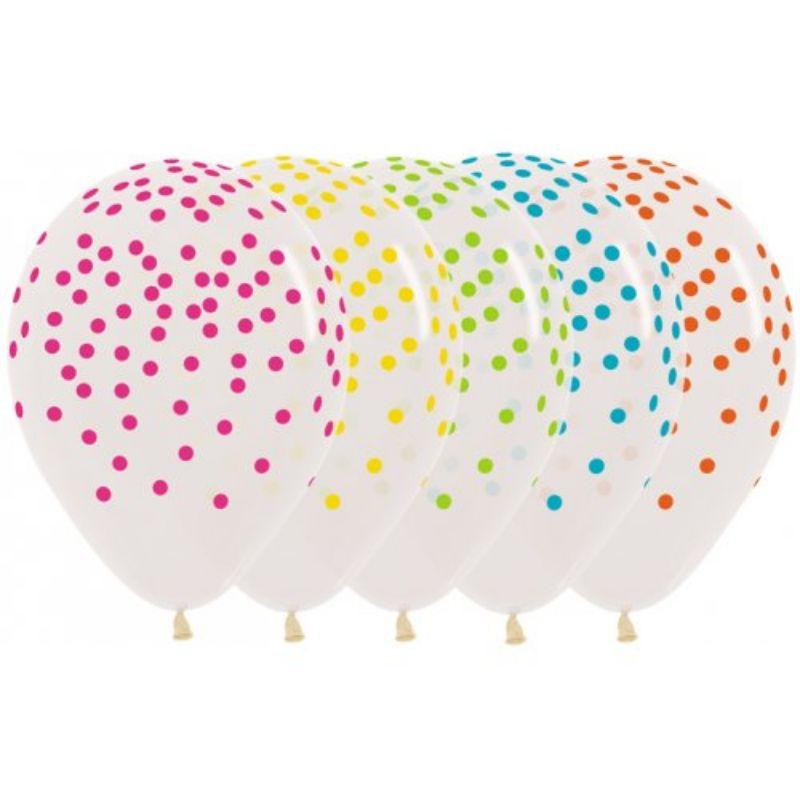 Crystal Clear Confetti Sempertex Balloon - 30cm