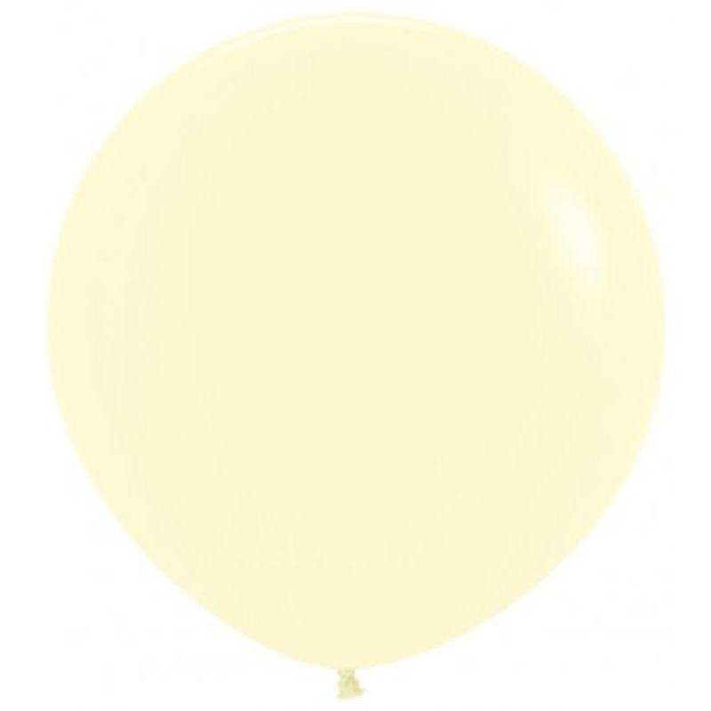 Matte Pastel Yellow Latex Balloon - 90cm - The Base Warehouse