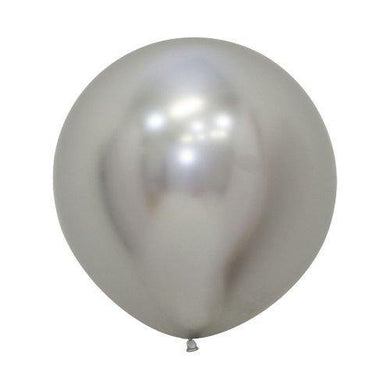 Reflex Silver Latex Balloon - 60cm - The Base Warehouse