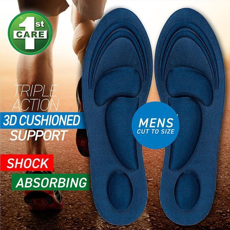 2 Pack Mens Triple Action Support Insoles - The Base Warehouse