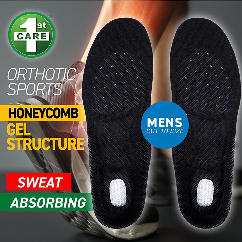2 Pack Mens Orthotic Sports Insoles