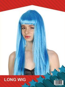 Womens Light Blue Long Straight Wig with Fringe - The Base Warehouse