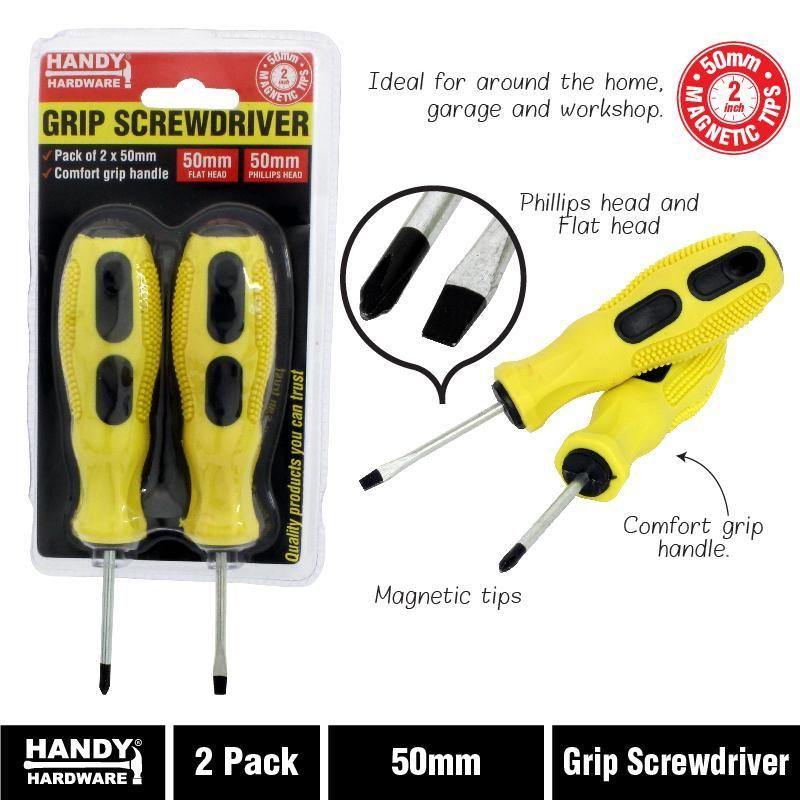 2 Pack Grip Screwdriver - 5cm - The Base Warehouse