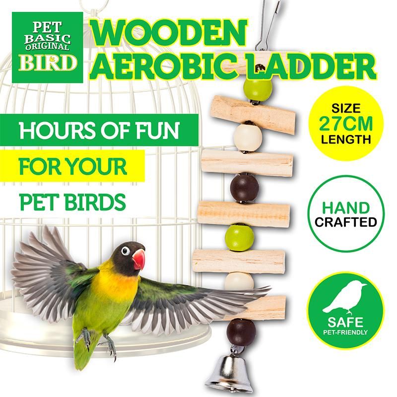 Wooden Aerobic Ladder Bird Cage Accessory - 27cm