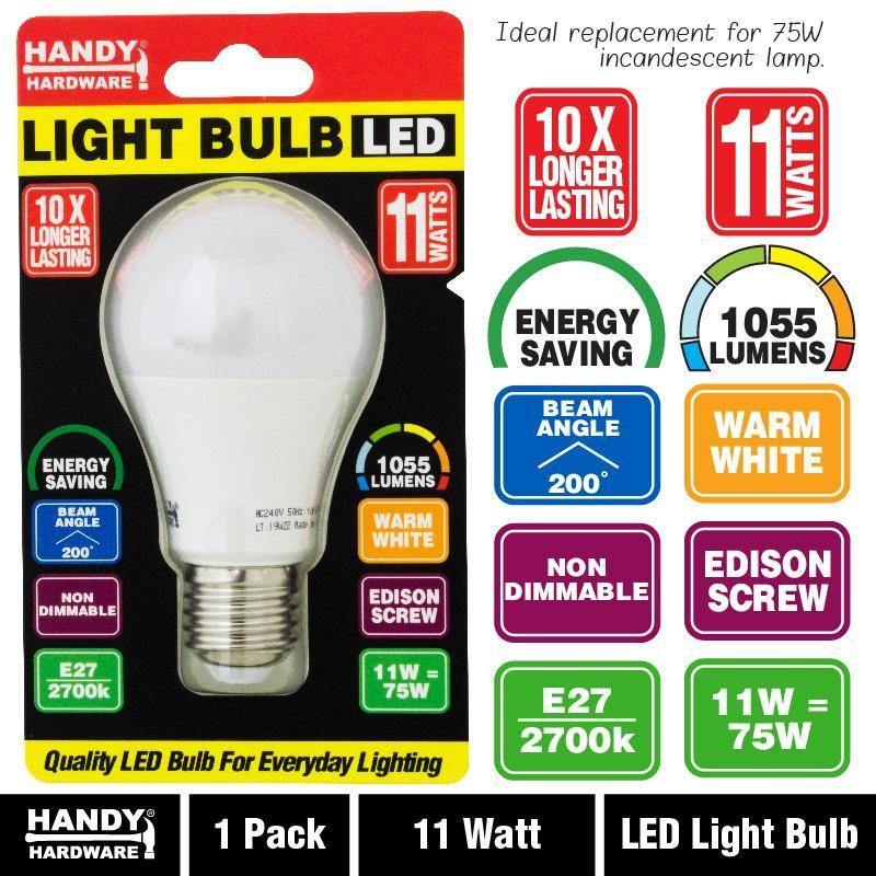 11w Screw LED Light Bulb - Warm White - E27 | The Base Warehouse