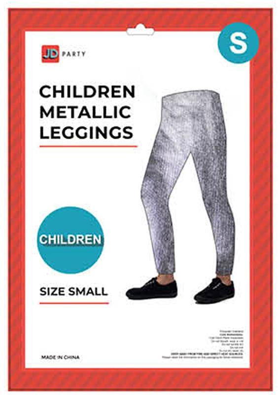 Kids Silver Metallic Leggings - Small - The Base Warehouse