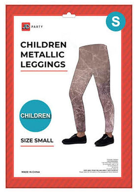 Kids Rose Gold Metallic Leggings - Small - The Base Warehouse