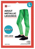 Load image into Gallery viewer, Adults Metallic Green Leggins - L/XL - The Base Warehouse
