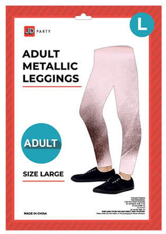 Adult Rose Gold Metallic Leggings - Large - The Base Warehouse