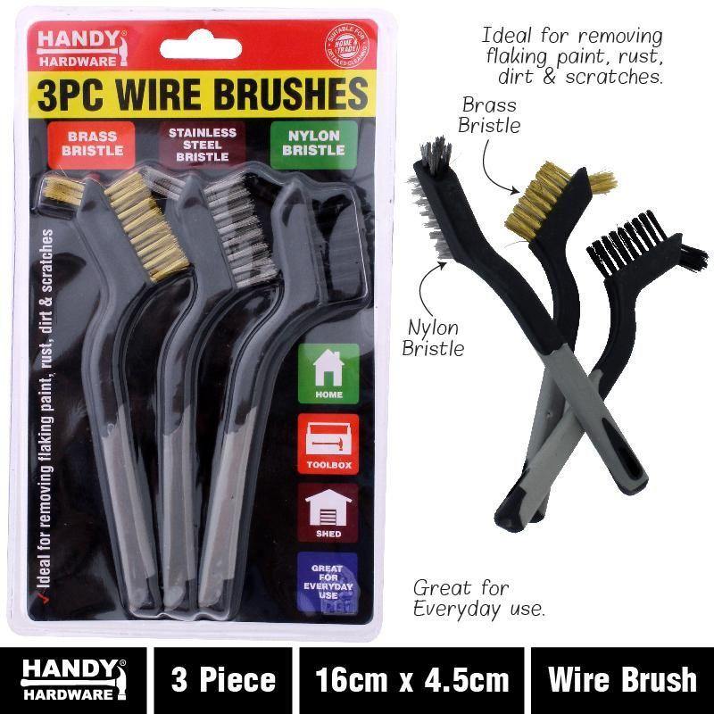 3 Pack Wire Brush - 16cm x 4.5cm - The Base Warehouse