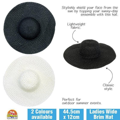 Womens Wide Brim Hat - 44.5cm x 12cm - The Base Warehouse