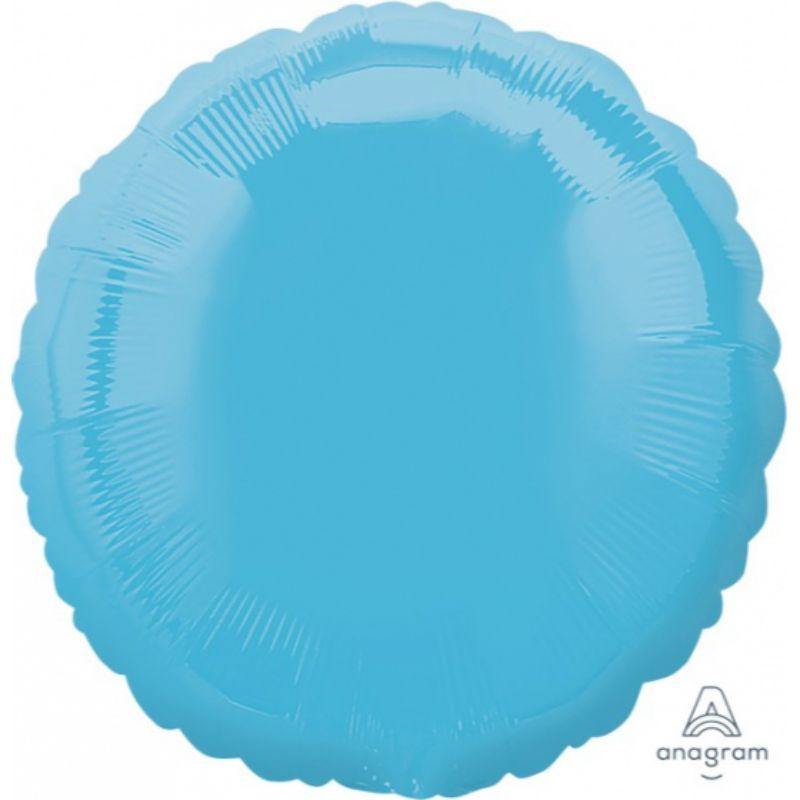 Caribbean Blue Circle Foil Balloon - 45cm - The Base Warehouse