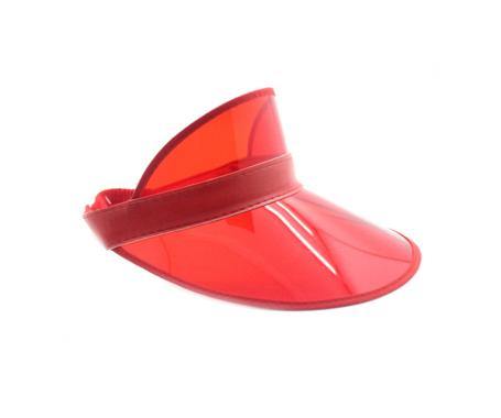 Red Perspex Visor With Rim - The Base Warehouse