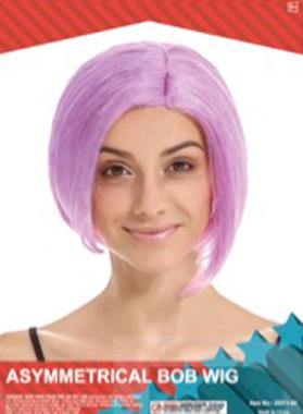 Adult Purple Asymmetrical Bob Wig - The Base Warehouse