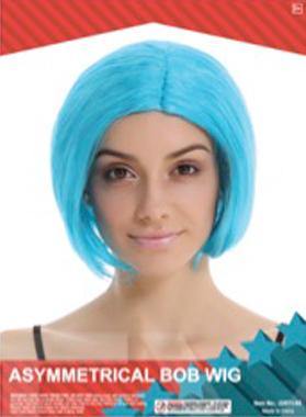 Adult Blue Asymmetrical Bob Wig - The Base Warehouse