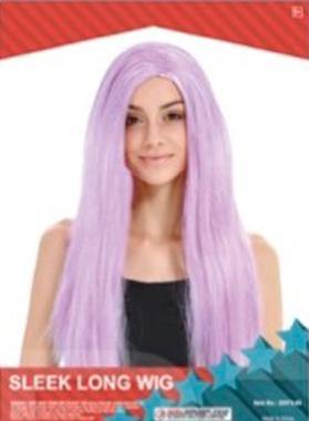 Womens Purple Sleek Long Wig - The Base Warehouse