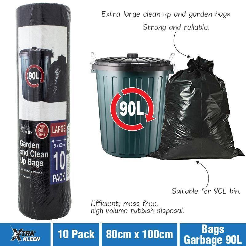 10 Pack Garbage Bags - 90L - The Base Warehouse