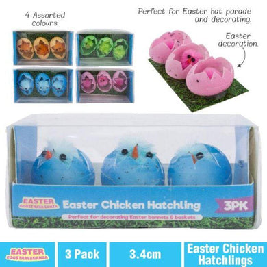 3 Pack Easter Chicken Hatchling - 3.4cm - The Base Warehouse