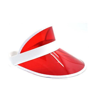 Red Perspex Visor with White Rim - The Base Warehouse