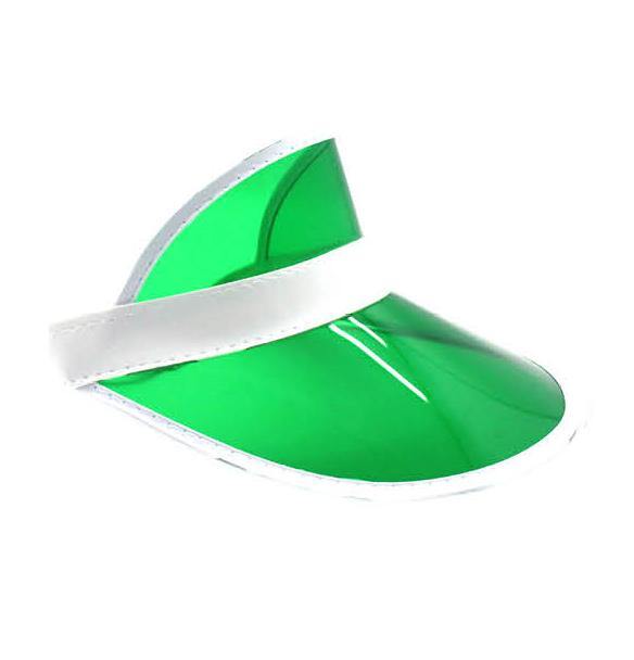 Green Perspex Visor with White Rim - The Base Warehouse