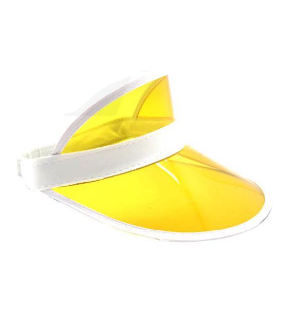 Yellow Perspex Visor with White Rim - The Base Warehouse