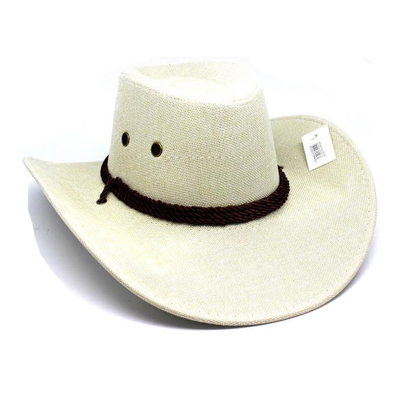 Adult Natural Hemp Material Cowboy Hat - The Base Warehouse