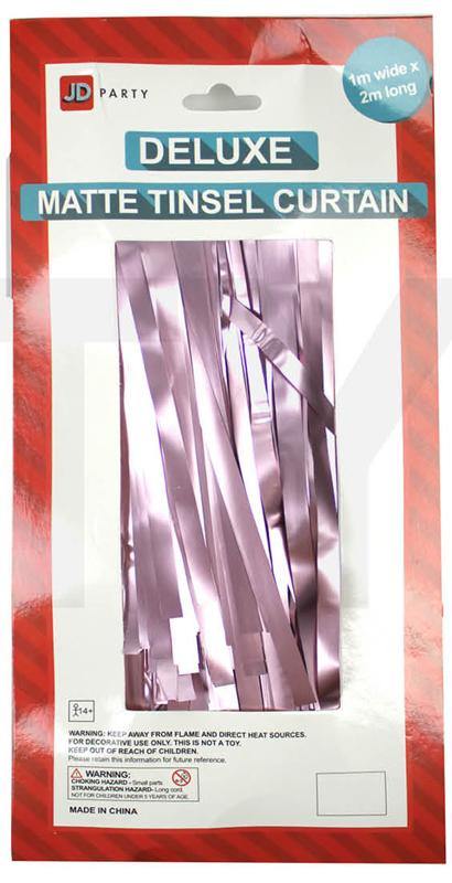 Metallic Rose Gold Matte Tinsel Curtain - The Base Warehouse