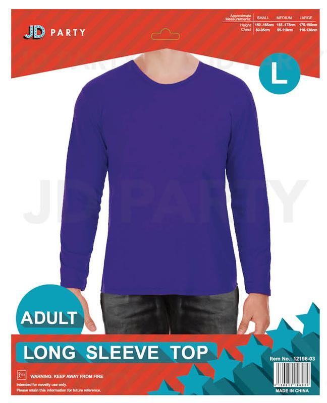 Adult Purple Long Sleeve Top - Large - The Base Warehouse