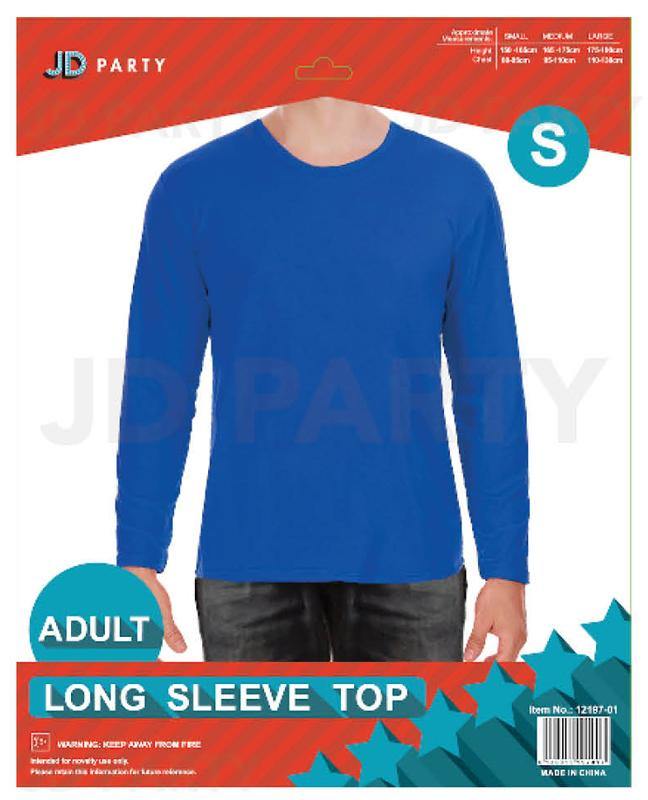 Adult Blue Long Sleeve Top - Small
