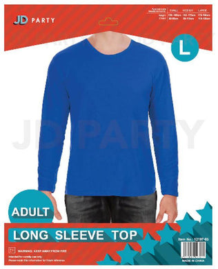 Adult Blue Long Sleeve Top - Large - The Base Warehouse