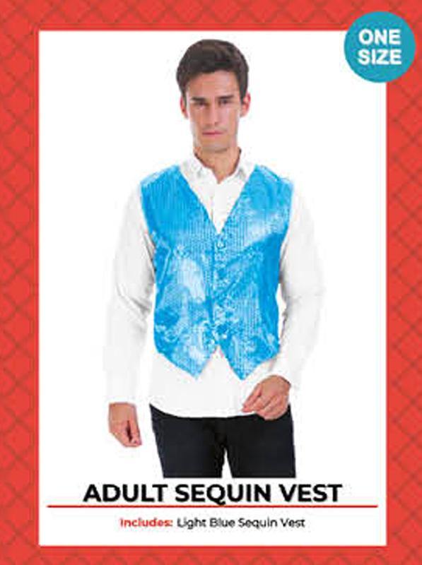 Mens Light Blue Sequin Vest - The Base Warehouse