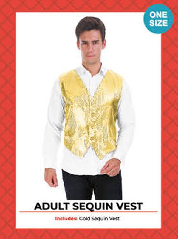 Mens Gold Sequin Vest - The Base Warehouse