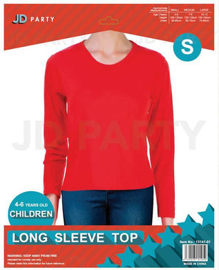 Kids Red Long Sleeve Top - Small - The Base Warehouse