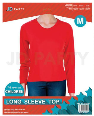 Kids Red Long Sleeve Top - Medium - The Base Warehouse